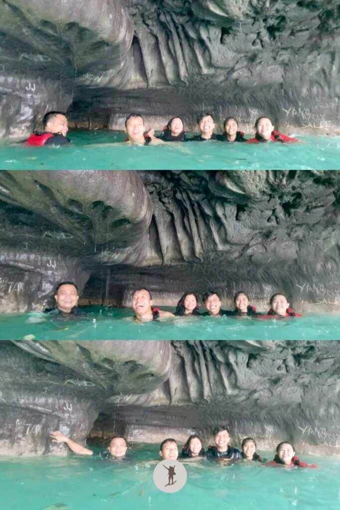 Bonding in the pool of Kawasan Falls after canyoneering, Cebu, Philippines