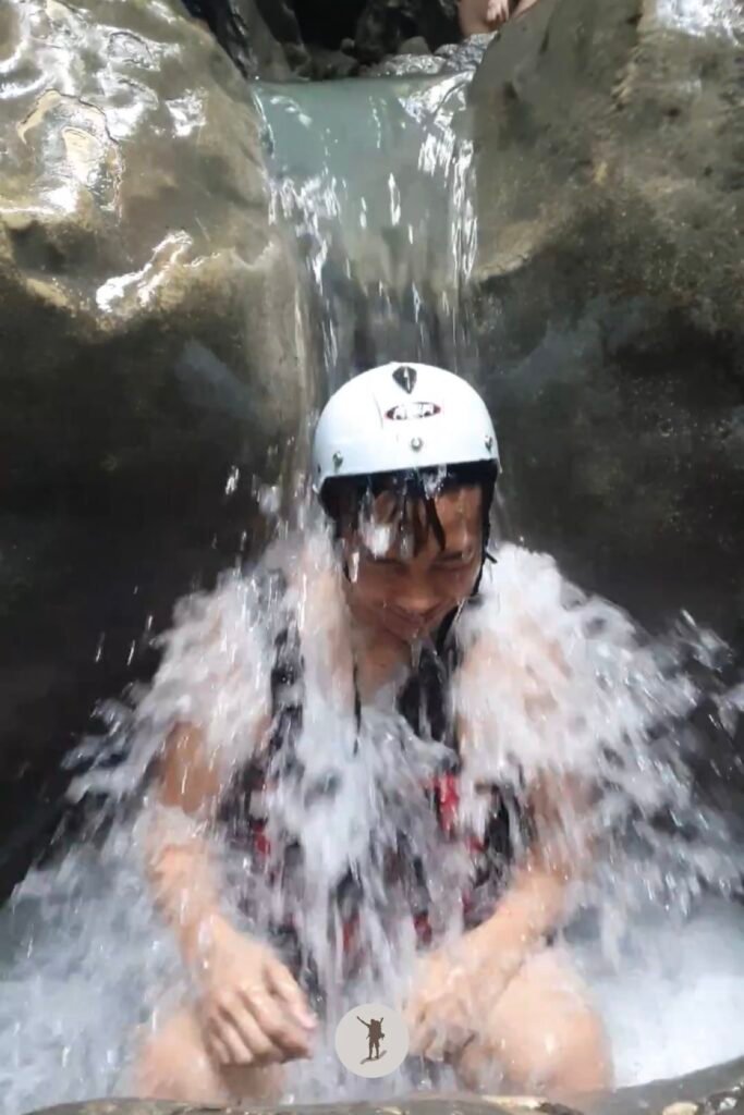 It’s me feeling the rush of the cold stream while canyoneering in Kawasan Falls, Cebu, Philippines