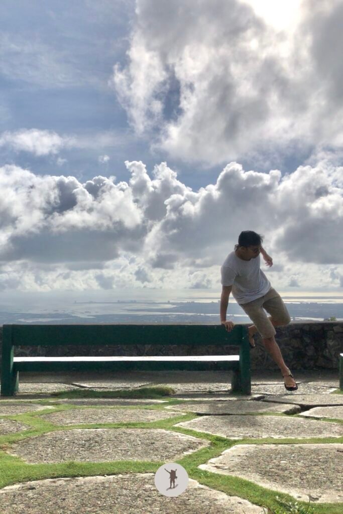 Leaving the bench after taking in the panoramic view of the city from TOPS, Cebu City, Cebu, Philippines
