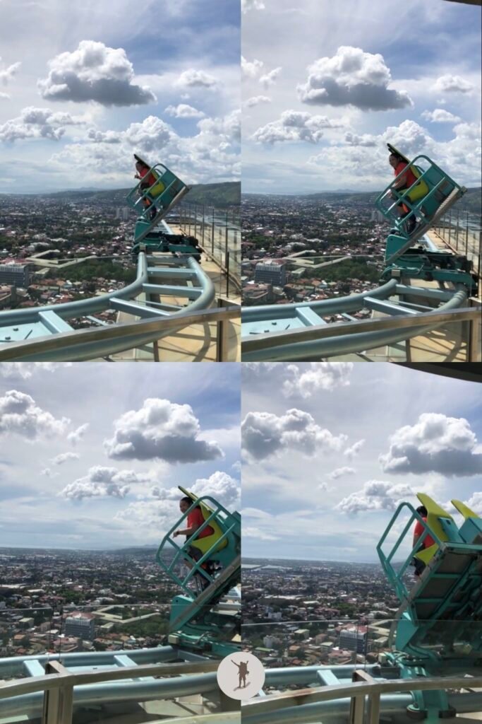 My friend riding the Edge Coaster of the Sky Adventure in Crown Regency, Cebu City, Cebu, Philippines