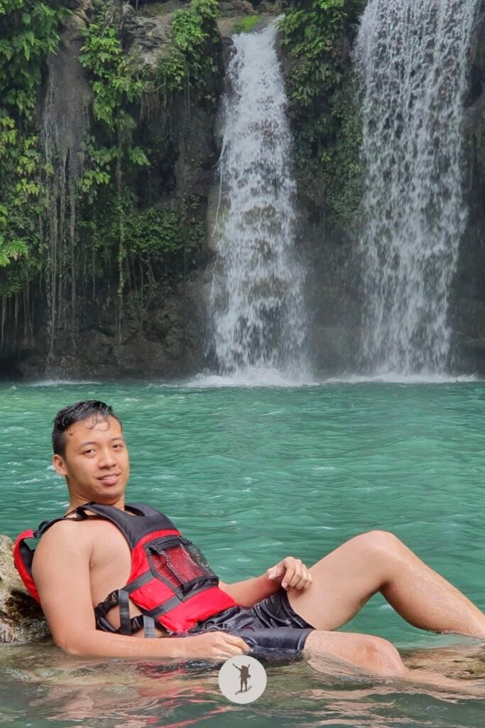 My photo-bomber-less selfie with Kawasan Falls after canyoneering, Cebu, Philippines