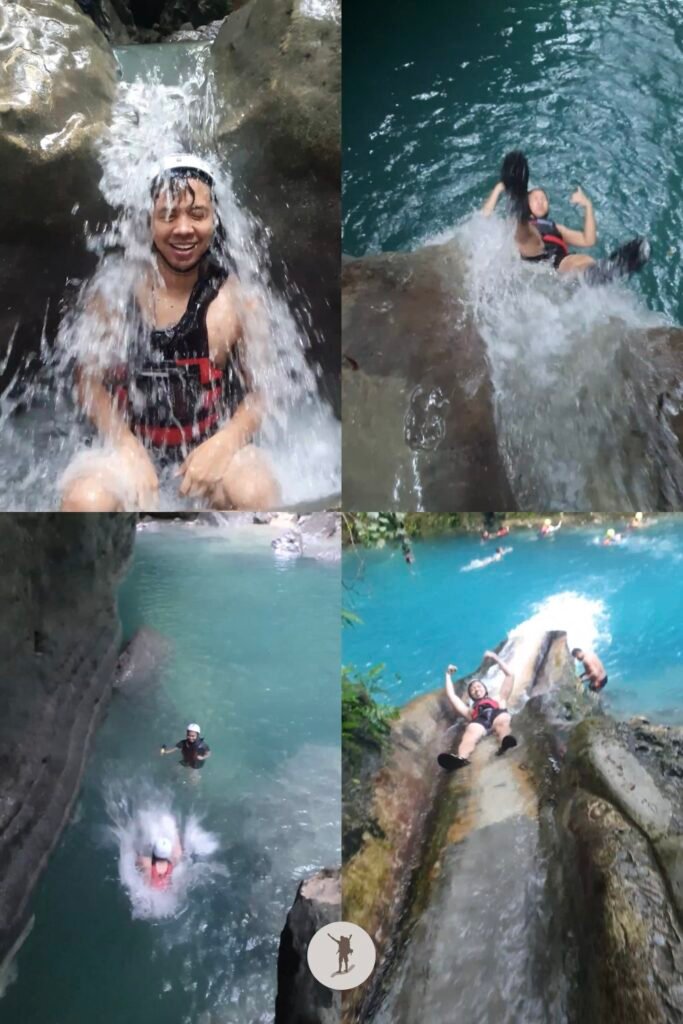 My snapshots showing adventurously exploring different parts of Kawasan Falls Canyoneering, Cebu, Philippines