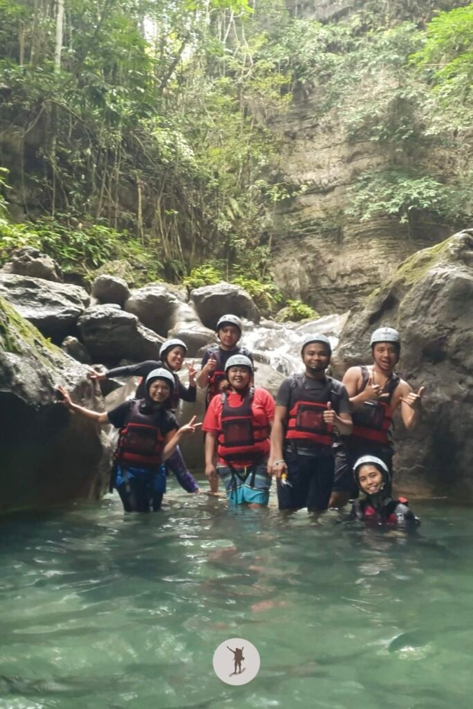 Our group at the start of the canyoneering to Kawasan Falls, Cebu, Philippines