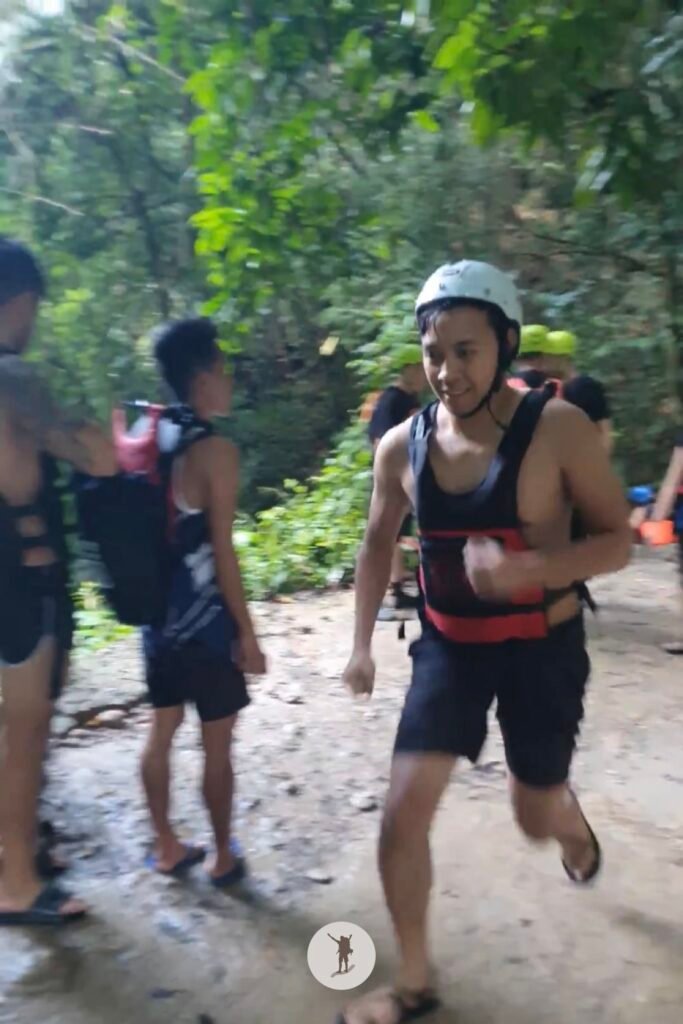 Part 1, 10-meter cliff jump while canyoneering in Kawasan Falls, Cebu, Philippines