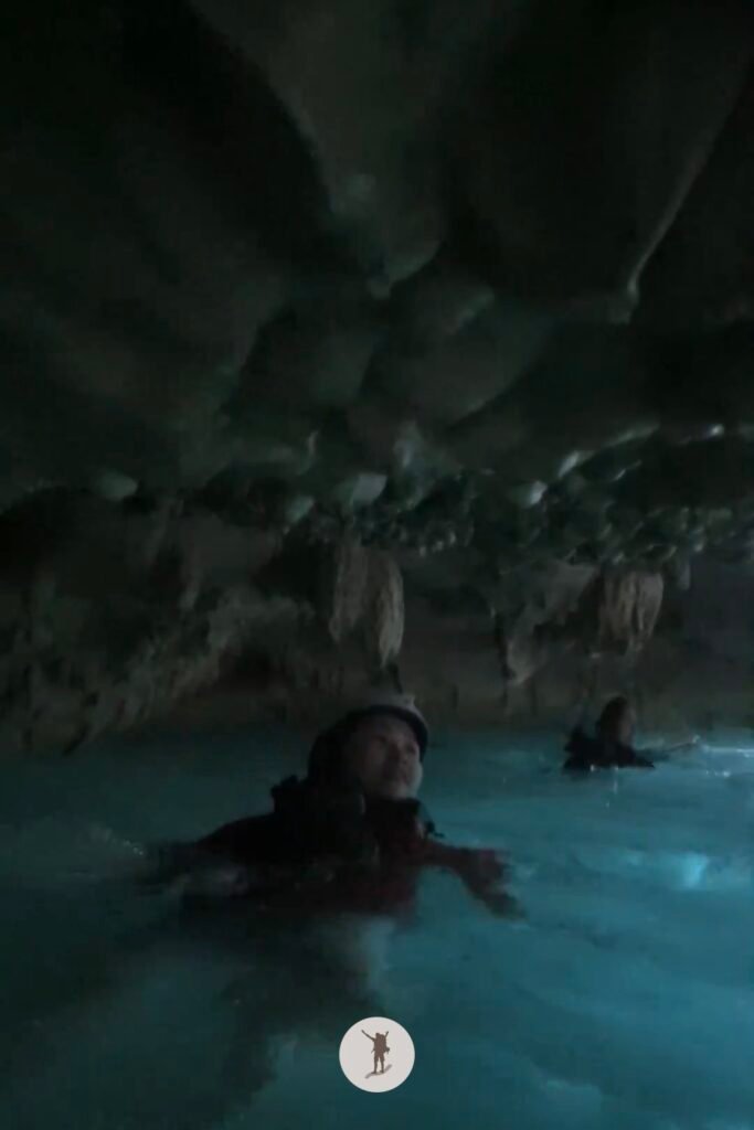 Part 1, Underground river after 7-meter cliff jump low light shot while canyoneering in Kawasan Falls, Cebu, Philippines