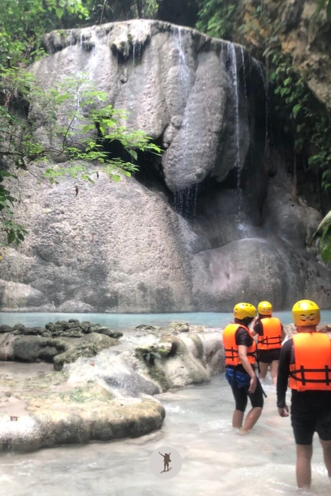The iconic facade of Dao Falls in Samboan, Cebu, Philippines