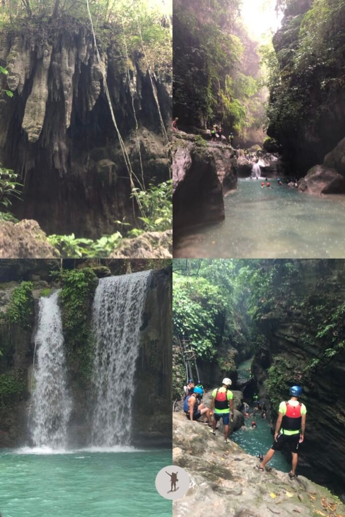 The spectacular views of the gorges that you can see while canyoneering in Kawasan Falls, Cebu, Philippines