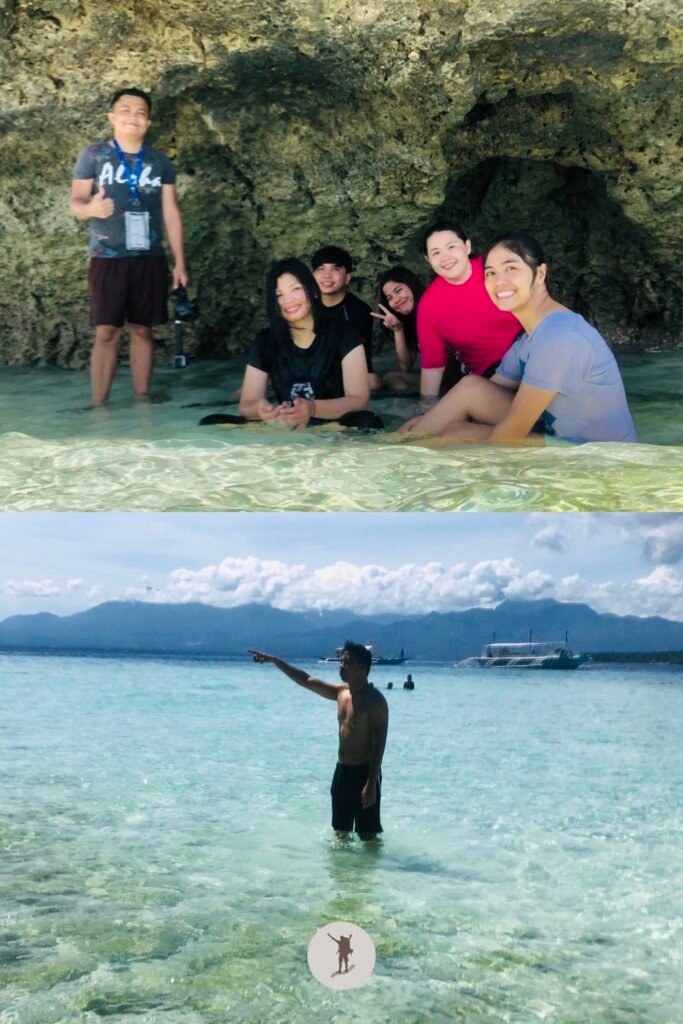 Our Beautiful Experience Visiting Sumilon Island After Whale Shark Watching in Oslob 32 My friends stay in the grotto while I call them to visit the board walk in Sumilon Island, Oslob, Cebu, Philippines