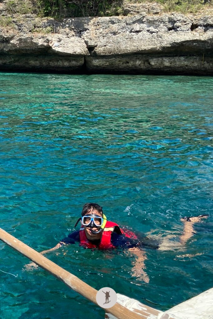 One of the bluest waters we saw during our snorkeling boat tour in Moalboal, Cebu, Philippines