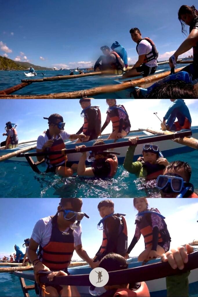 Our Whale Shark Watching Experience in Oslob, Cebu, and Our Tips for First-Time Visitors 6 Our group embarking and disembarking from our boat during our whale shark snorkeling tour in Oslob, Cebu, Philippines
