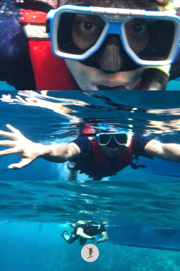 Photos of me snorkeling captured by my friend during our tour in Moalboal, Cebu, Philippines