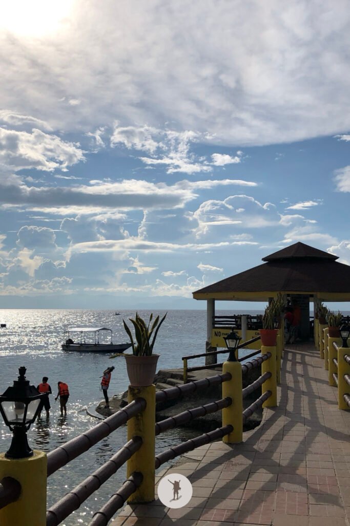 The walkway to the start and end point for sardine run boat tours in Moalboal, Cebu, Philippines