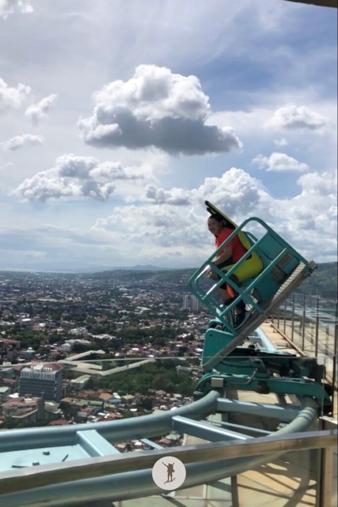 Why I Skipped the Activities in Sky Experience Adventure in Crown Regency Hotel in Cebu 9 Part 2, a photo of my friend I took as she tried the Edge Coaster of Sky Experience Adventure, Cebu City, Cebu, Philippines