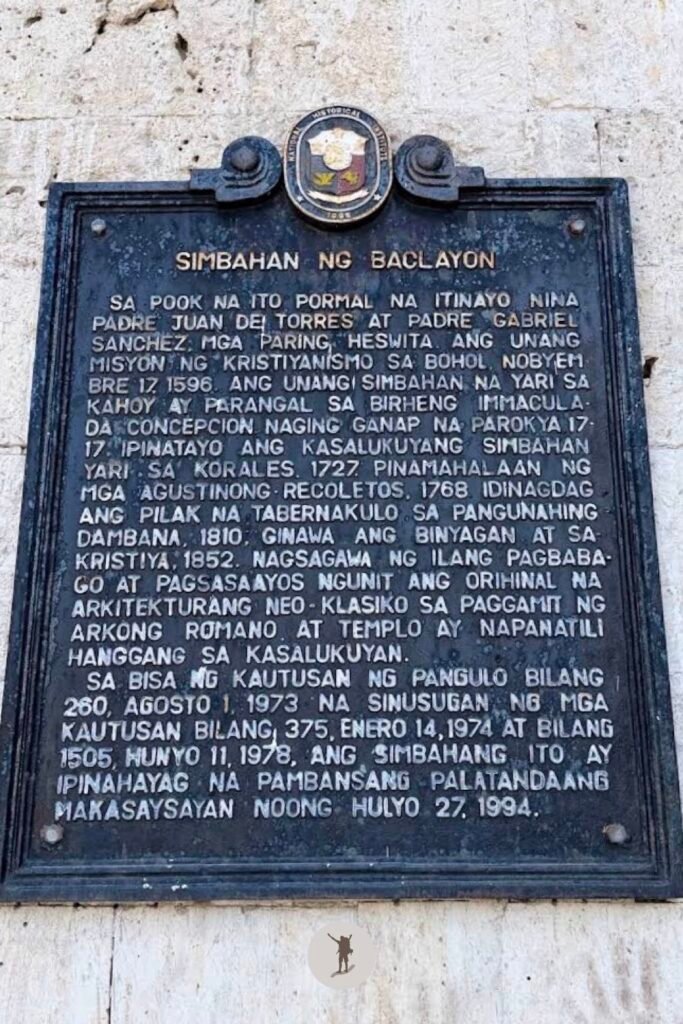 Baclayon Church Historical Marker, Bohol, Philippines