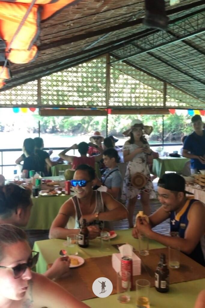 Locals and foreigners enjoying the river cruise in Loboc with us, Bohol, Philippines