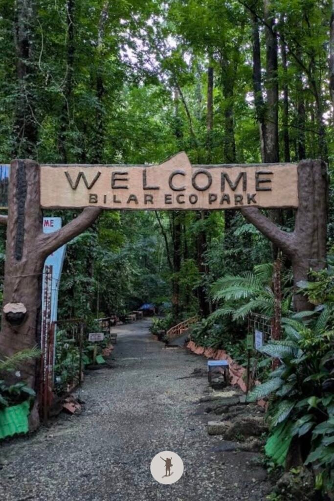 Welcome arc of Bilar Eco Park in Bilar Man-Made Forest, Bohol, Philippines